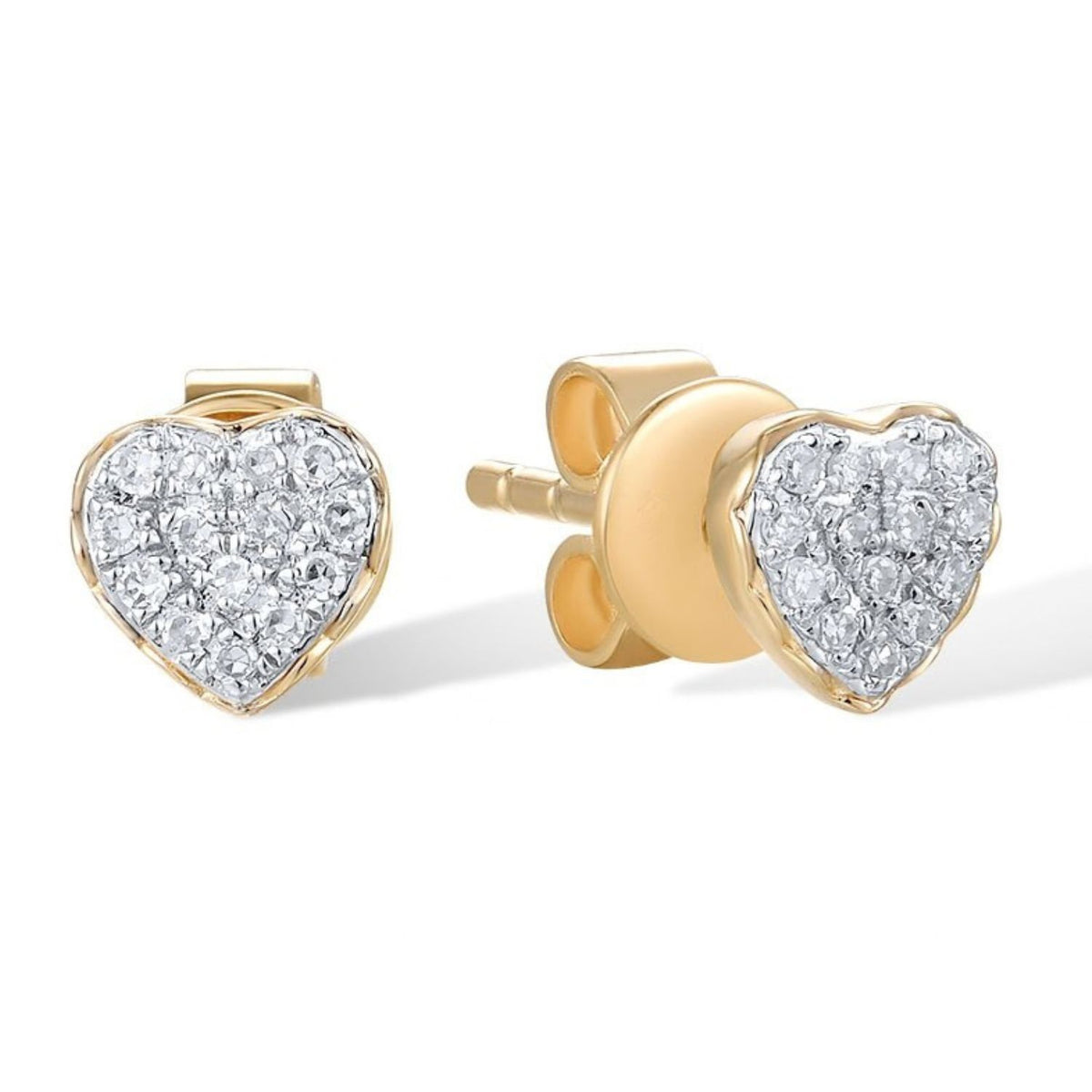 Cercei Aur 14k Inima cu Diamante 0.055ct