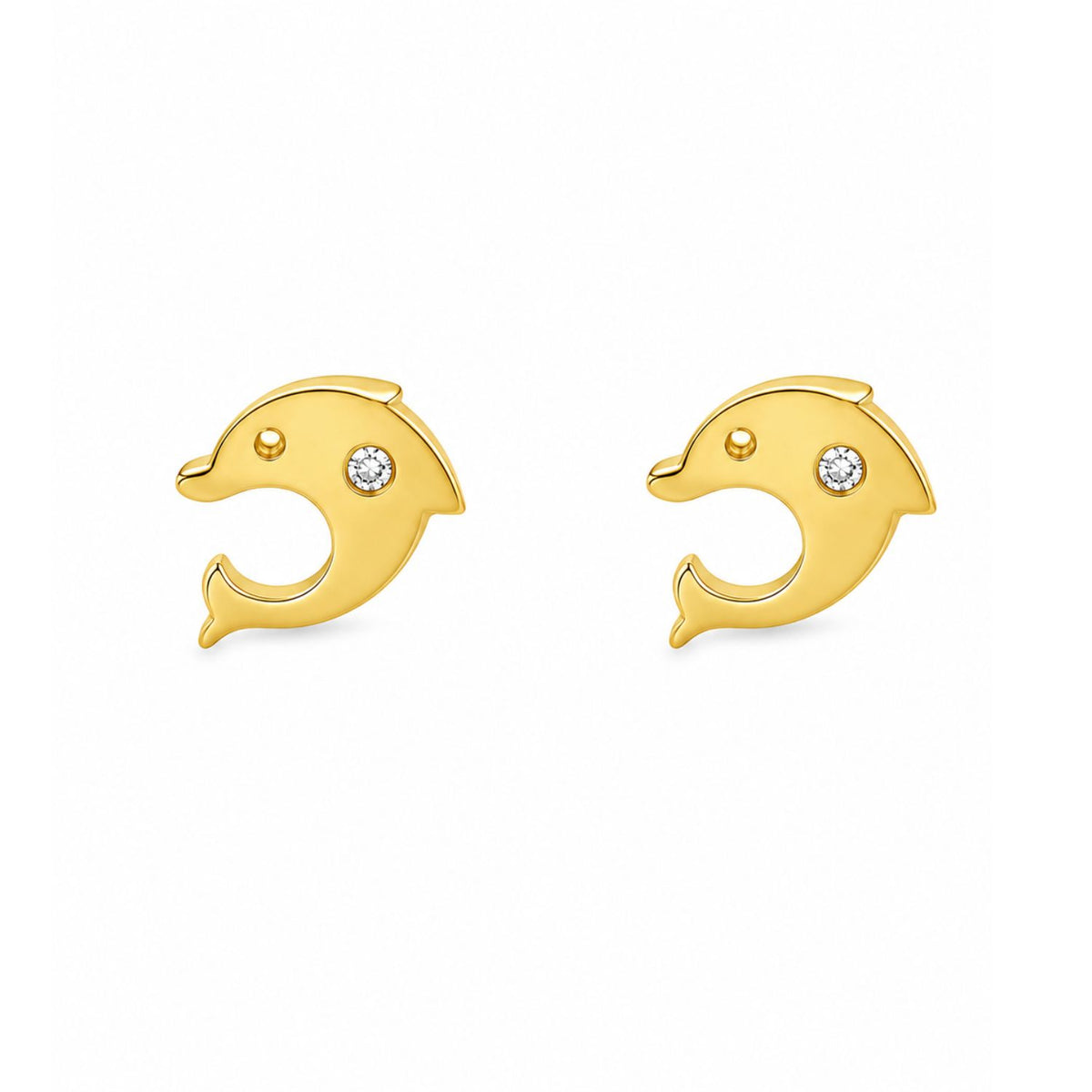 Cercei Placati cu Aur 14k Delfin