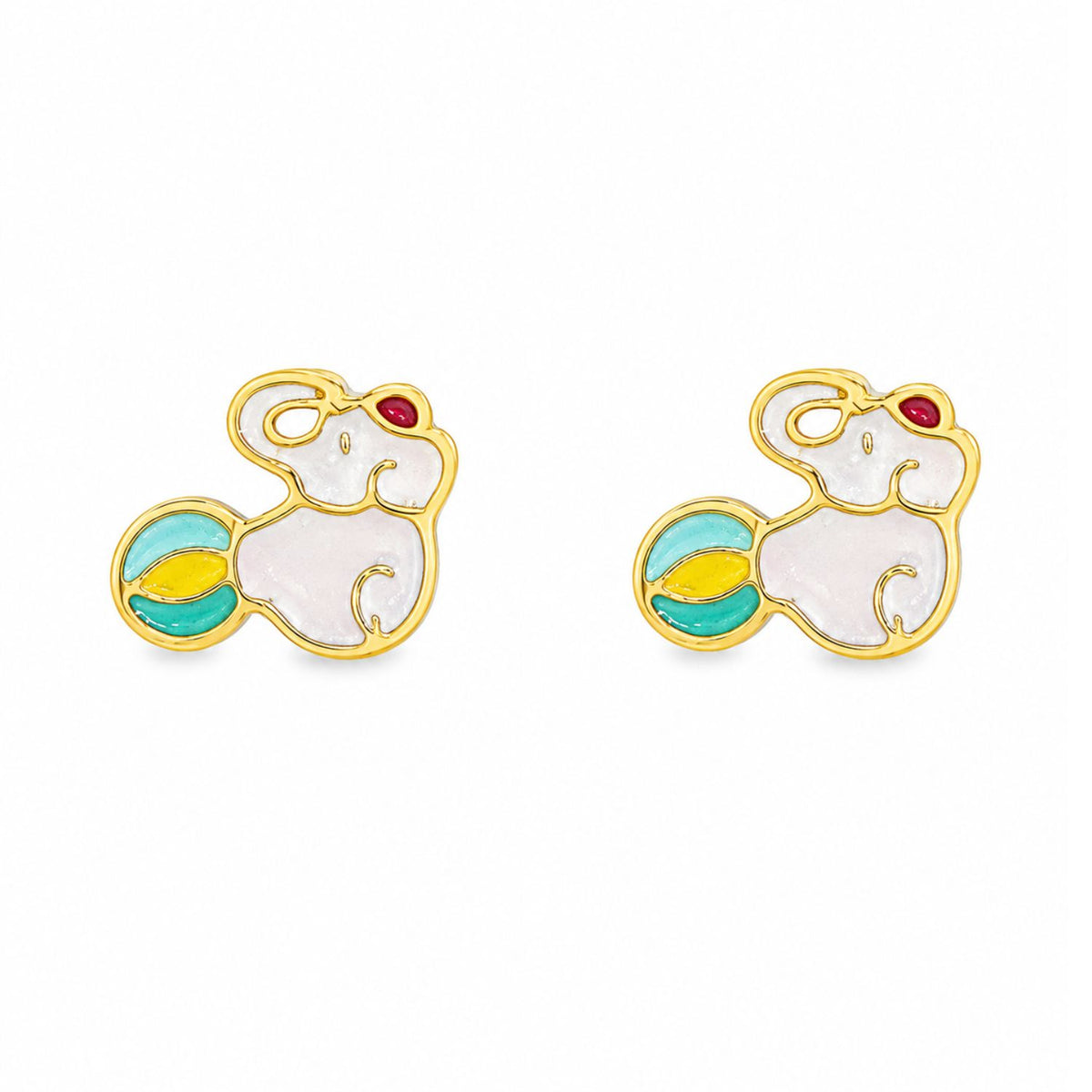 Cercei Placati cu Aur 14k Elefant