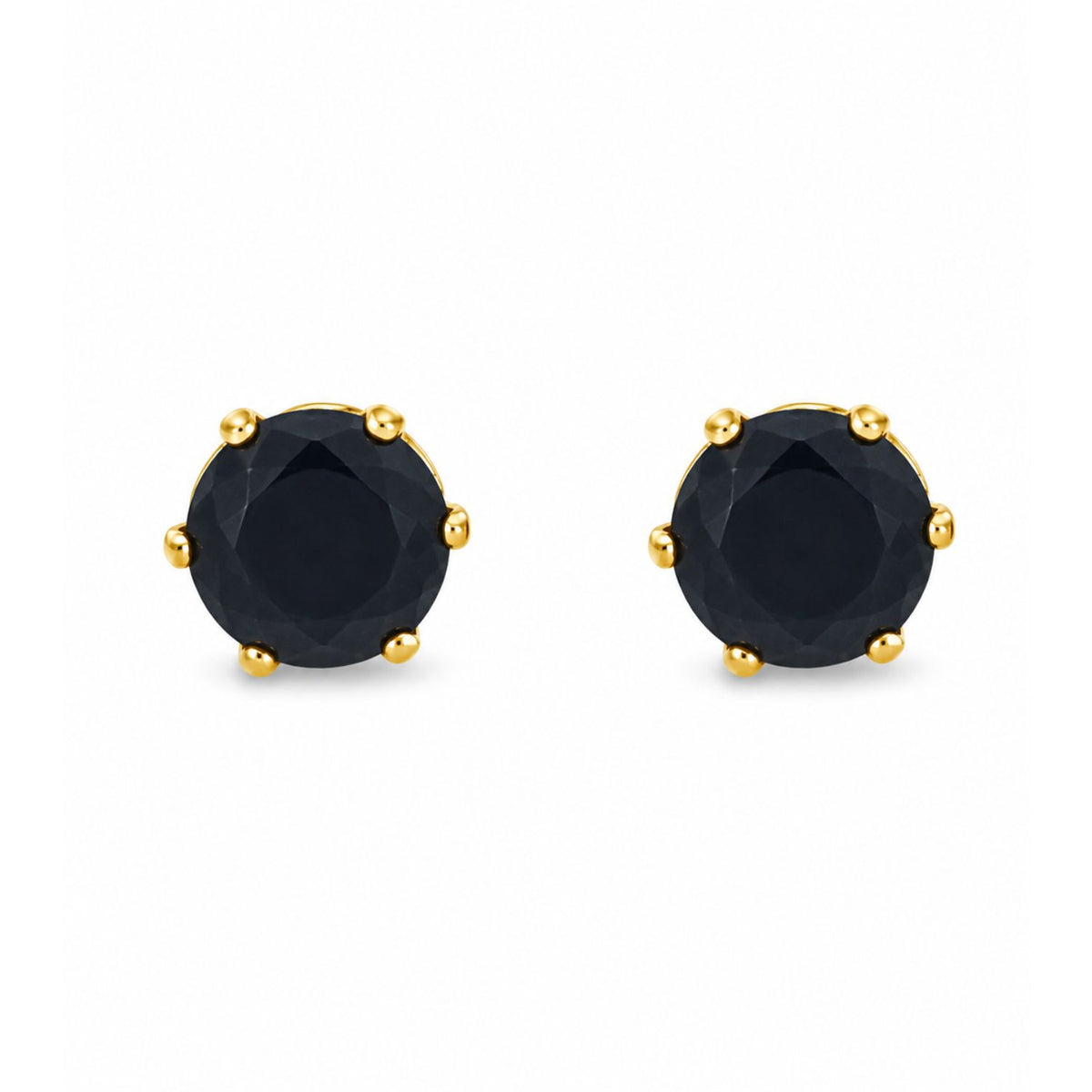 Cercei Placati cu Aur 14k Piatra Neagra