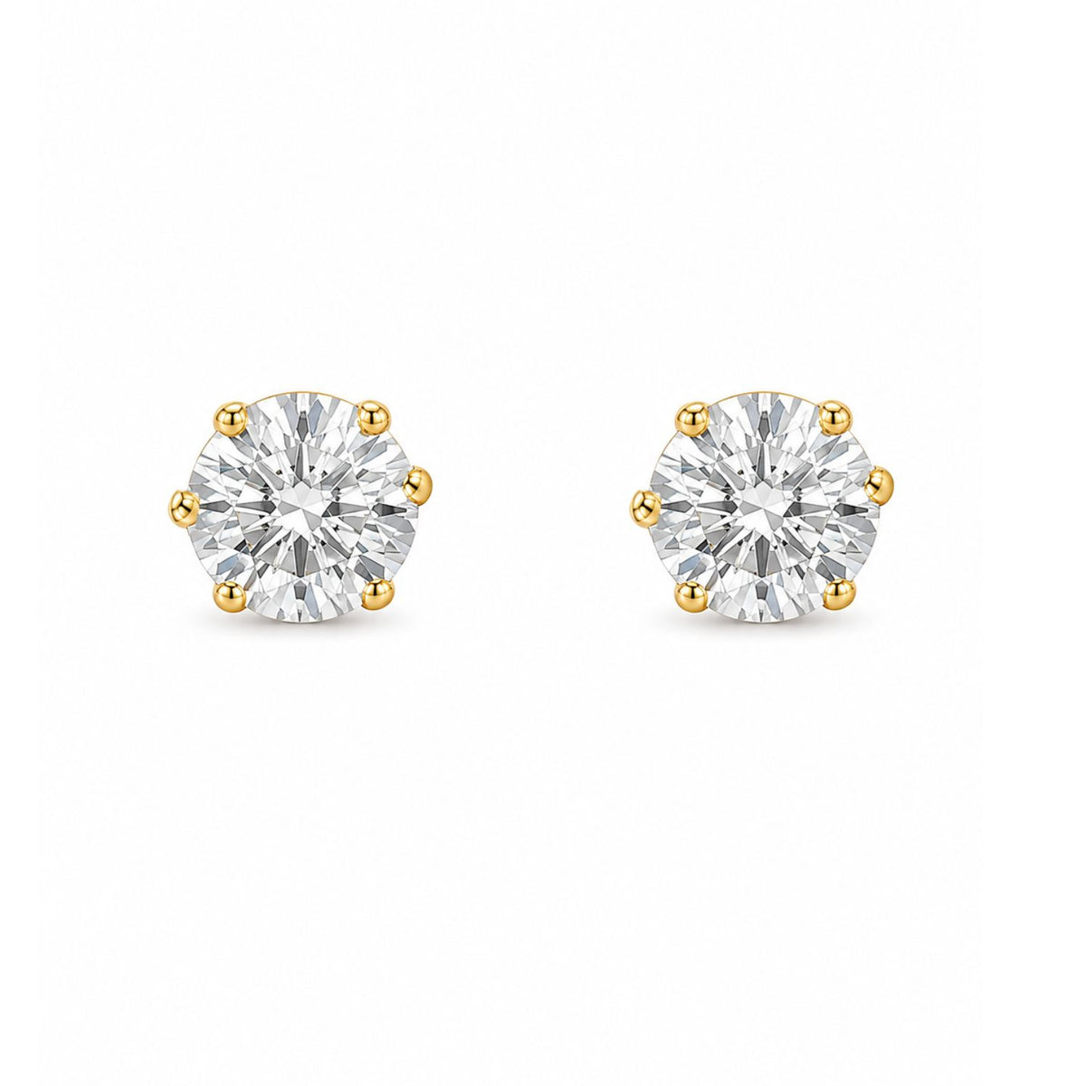 Cercei Placati cu Aur 14k Piatra Solitaire 4mm