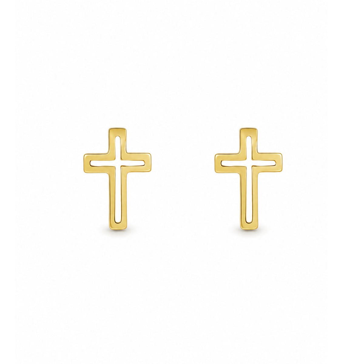 Cercei Placati cu Aur 14k Small Cross