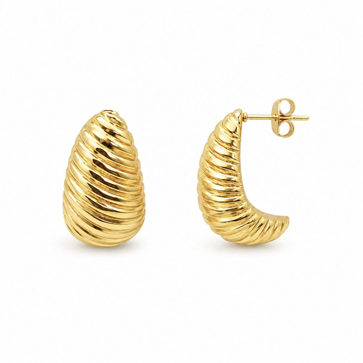 Cercei Placati cu Aur 14k Texturized Drop