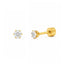 Cercei Placati cu Aur 14k cu Piatra Solitaire 3mm