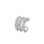 Cercel Ear Cuff Triple cu Pietre Albe