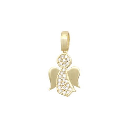 Pandantiv Aur 14k Ingeras cu Pietre Zirconia