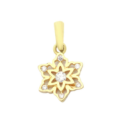 Pandantiv Aur 14k Star Flower cu Pietre Zirconia