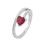 Inel Argint Inima cu Piatra Rosie Pure Heart