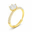 Inel Argint Placat cu Aur Solitaire Halo