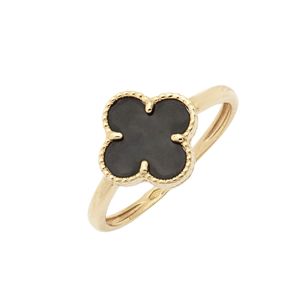 Inel Aur 14k Floare Onix