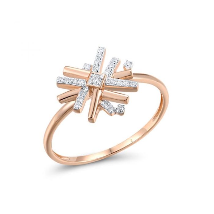 Inel Aur 14k Roz cu Diamante 0.086ct