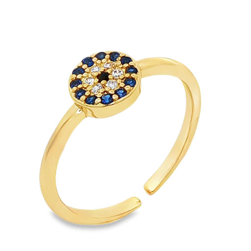 Inel Placat cu Aur 14k Evil Eye