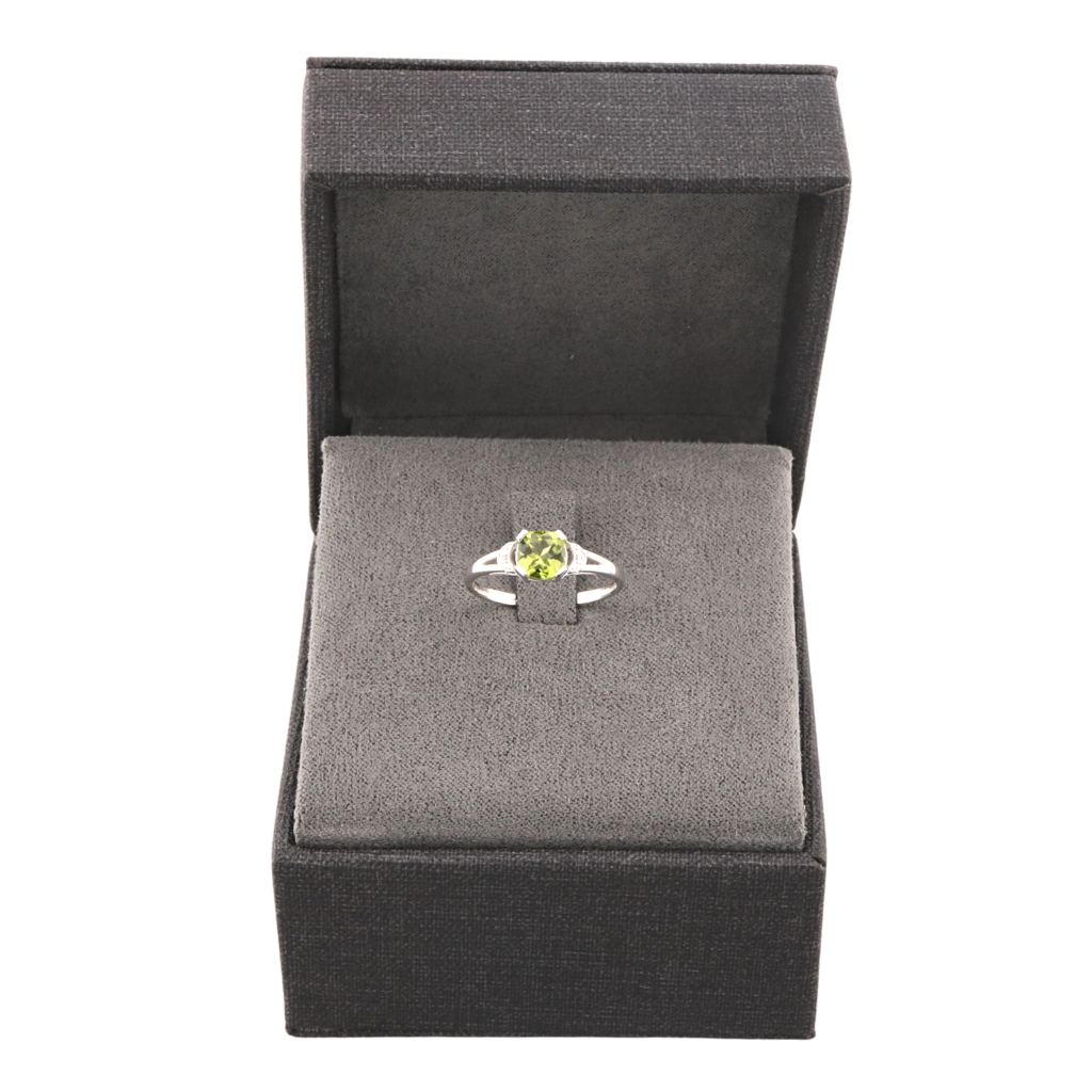 Inel de Logodna Aur 14k cu Peridot 1.00ct si Diamante