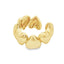 Inel Placat cu Aur Chunky Hearts