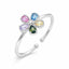 Inel Argint Floare cu Pietre Multicolore