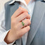 Inel Aur 14k Crenguta cu Diamante 0.043 ct si Smaralde - SORELLY