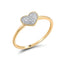 Inel Aur 14k Inima cu Diamante 0.077ct