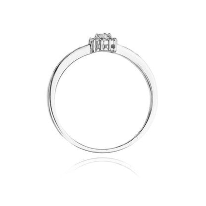 Inel de Logodna Aur 14k Halo cu Diamante 0.09ct Pave