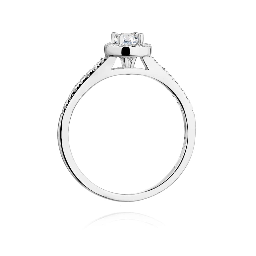 Inel de Logodna Aur 14k Pave cu Diamante 0.28ct Halo