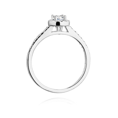 Inel de Logodna Aur 14k Pave cu Diamante 0.28ct Halo