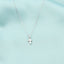 Lant Aur 14k Alb Cruce cu Diamant 0.005ct