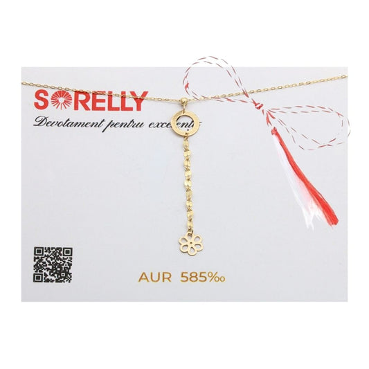 Martisor Lant Aur 14k Floare si Cerc