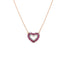 Lant Aur 14k Inima cu Diamante 0.044ct si Rubine 0.174ct - SORELLY