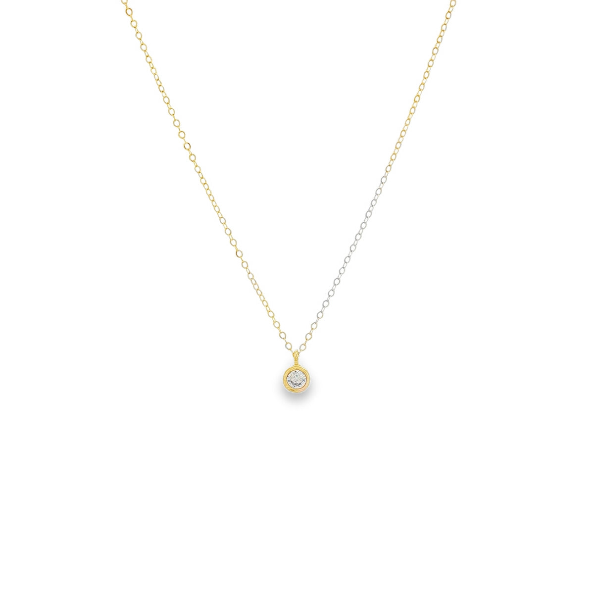 Lant Aur 14k Piatra Alba Bezel