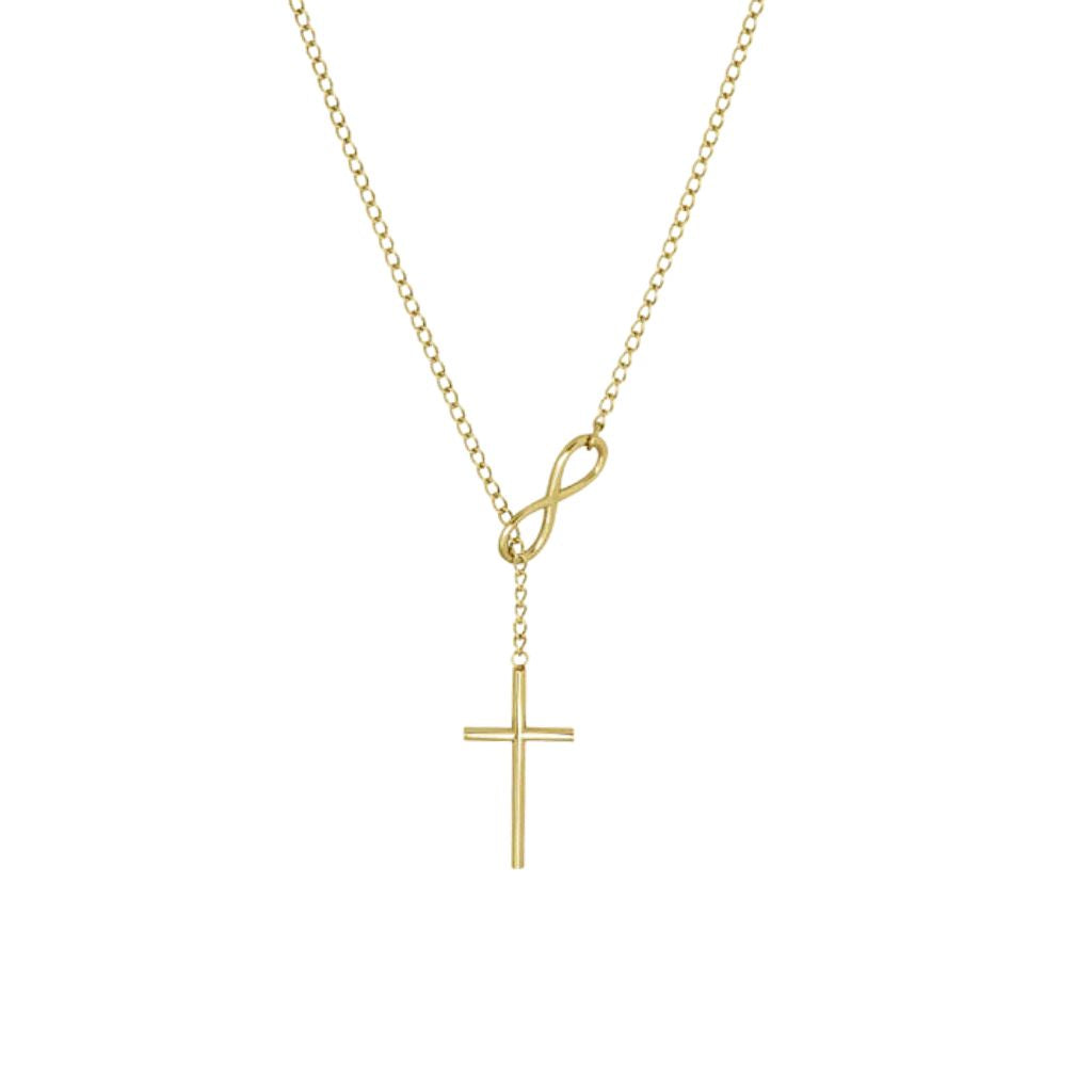 Lant Placat cu Aur 14k cu Infinit si Cruce
