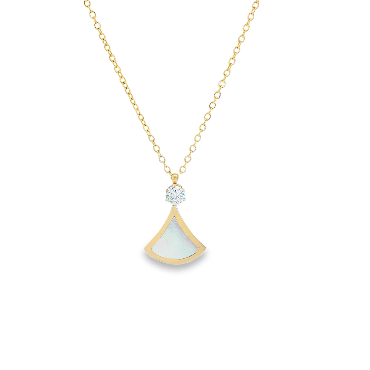 Lant Placat cu Aur 14k Lacrima cu Sidef