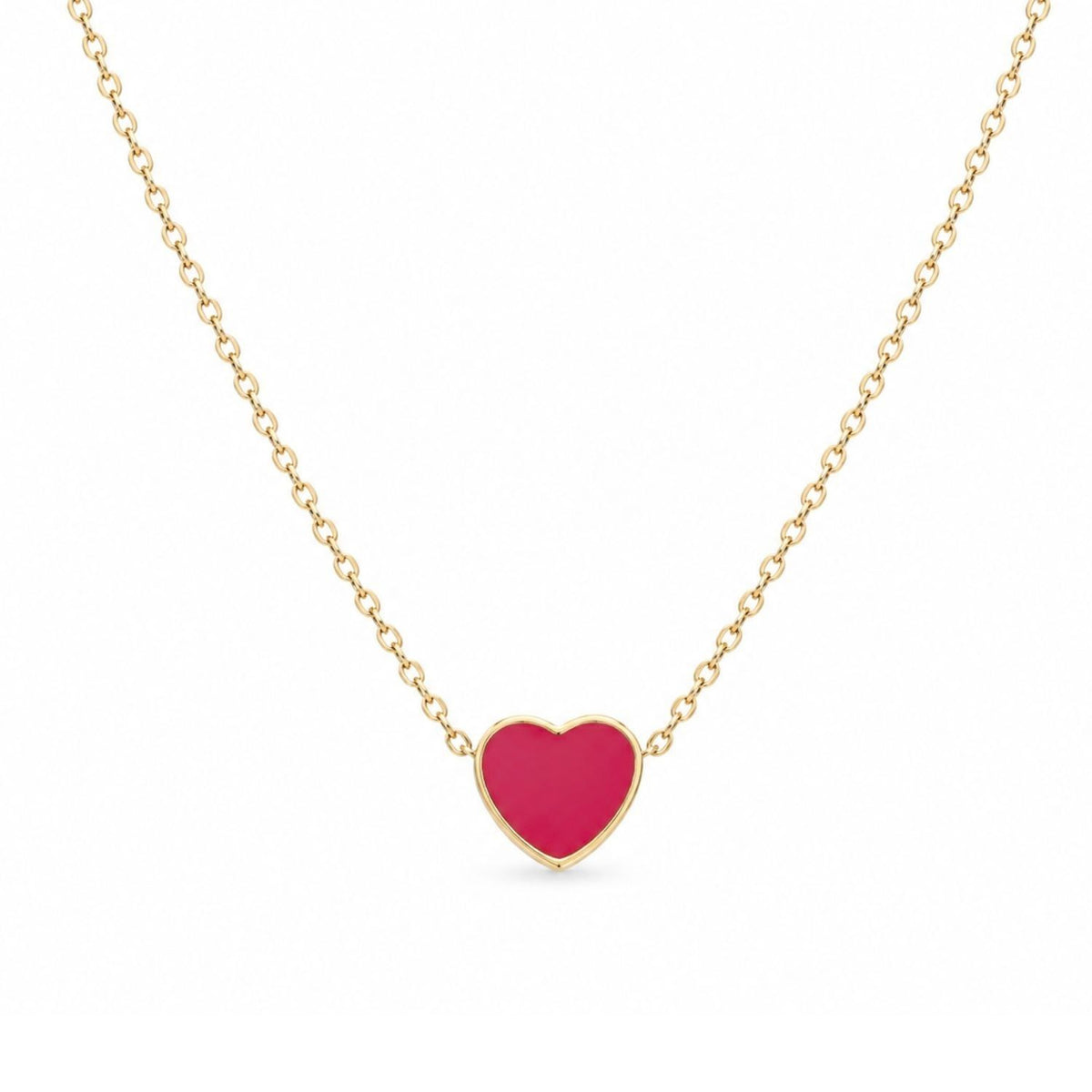 Lant Placat cu Aur 14k Pink Heart