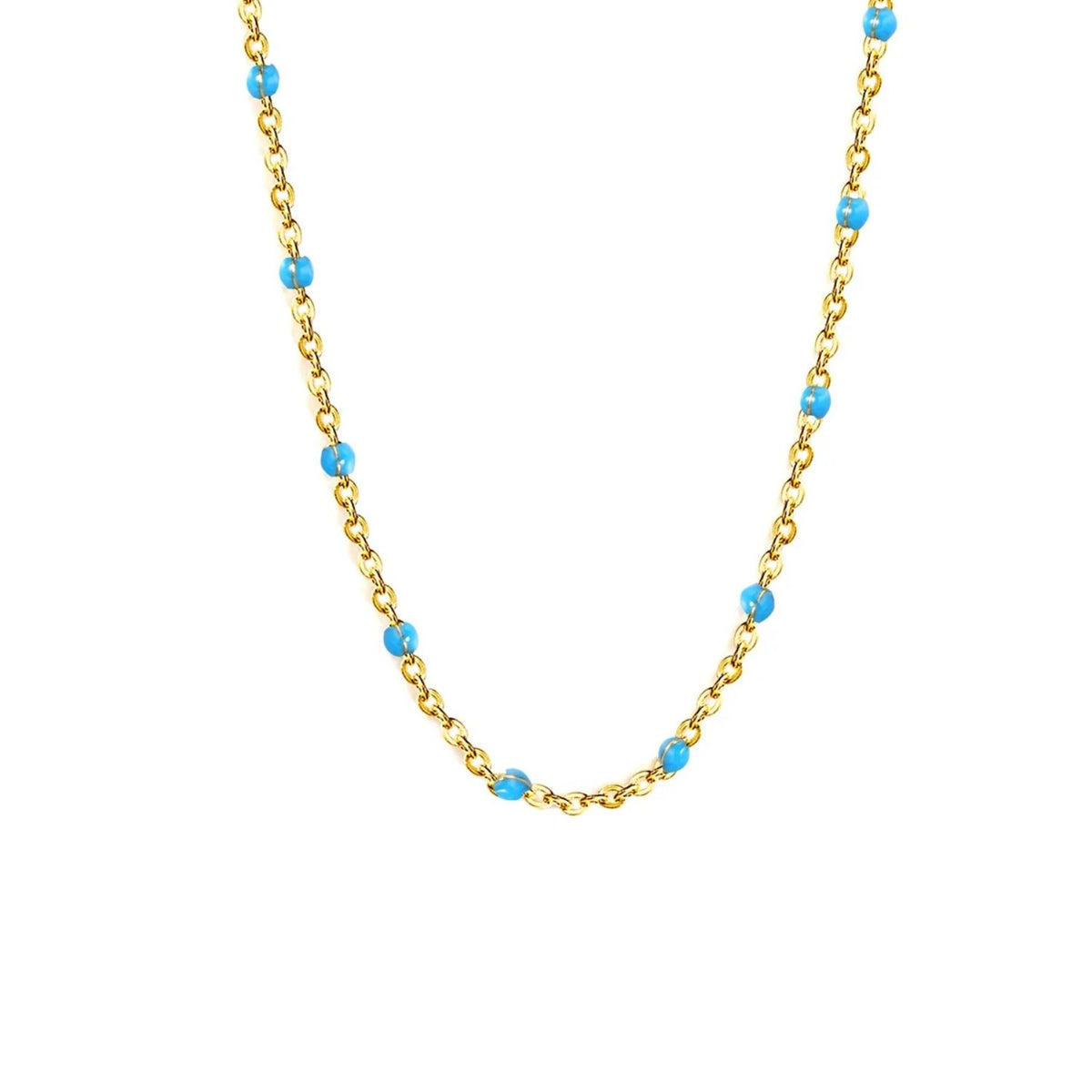 Lant Placat cu Aur 14k Pietre Albastre