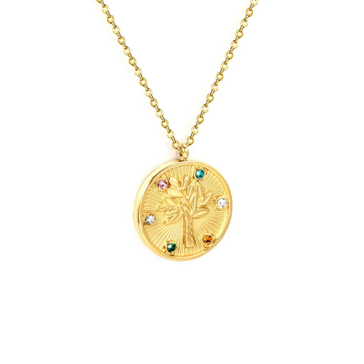 Lant Placat cu Aur 14k Talisman Copacul Vietii