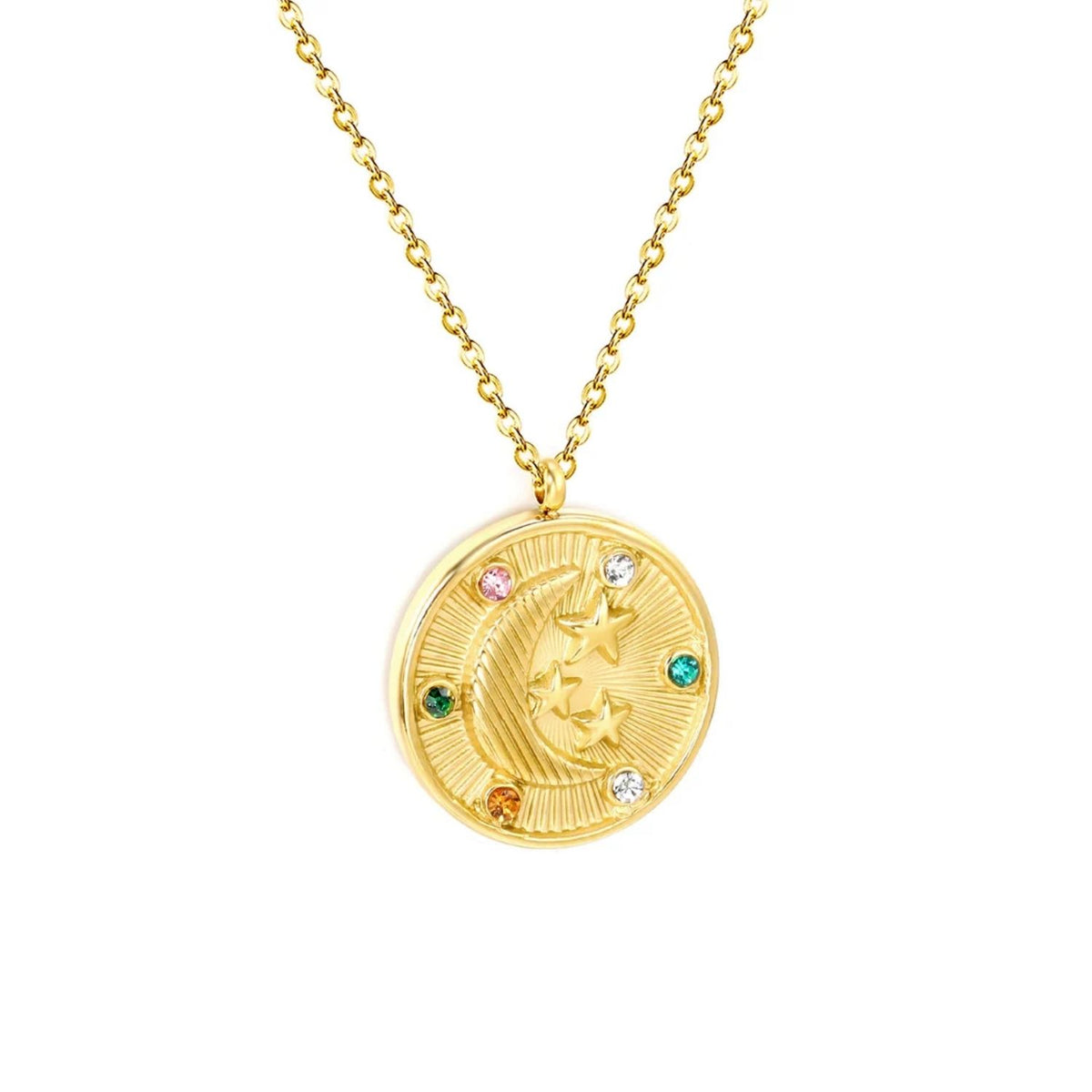 Lant Placat cu Aur 14k Talisman Semiluna