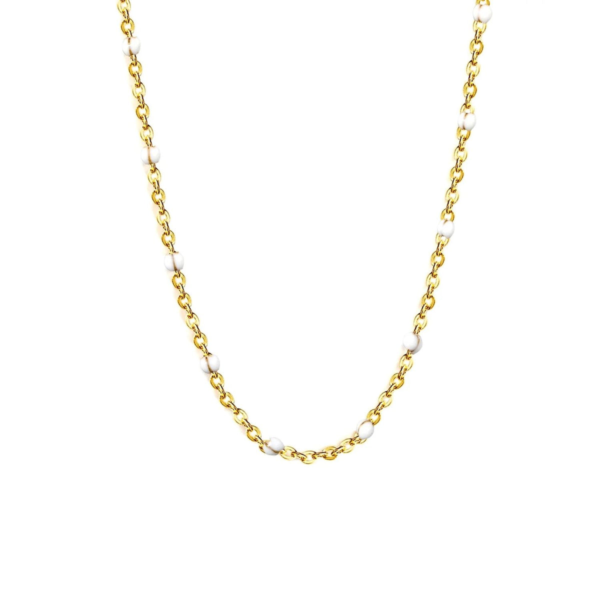 Lant Placat cu Aur 14k cu Pietre Albe