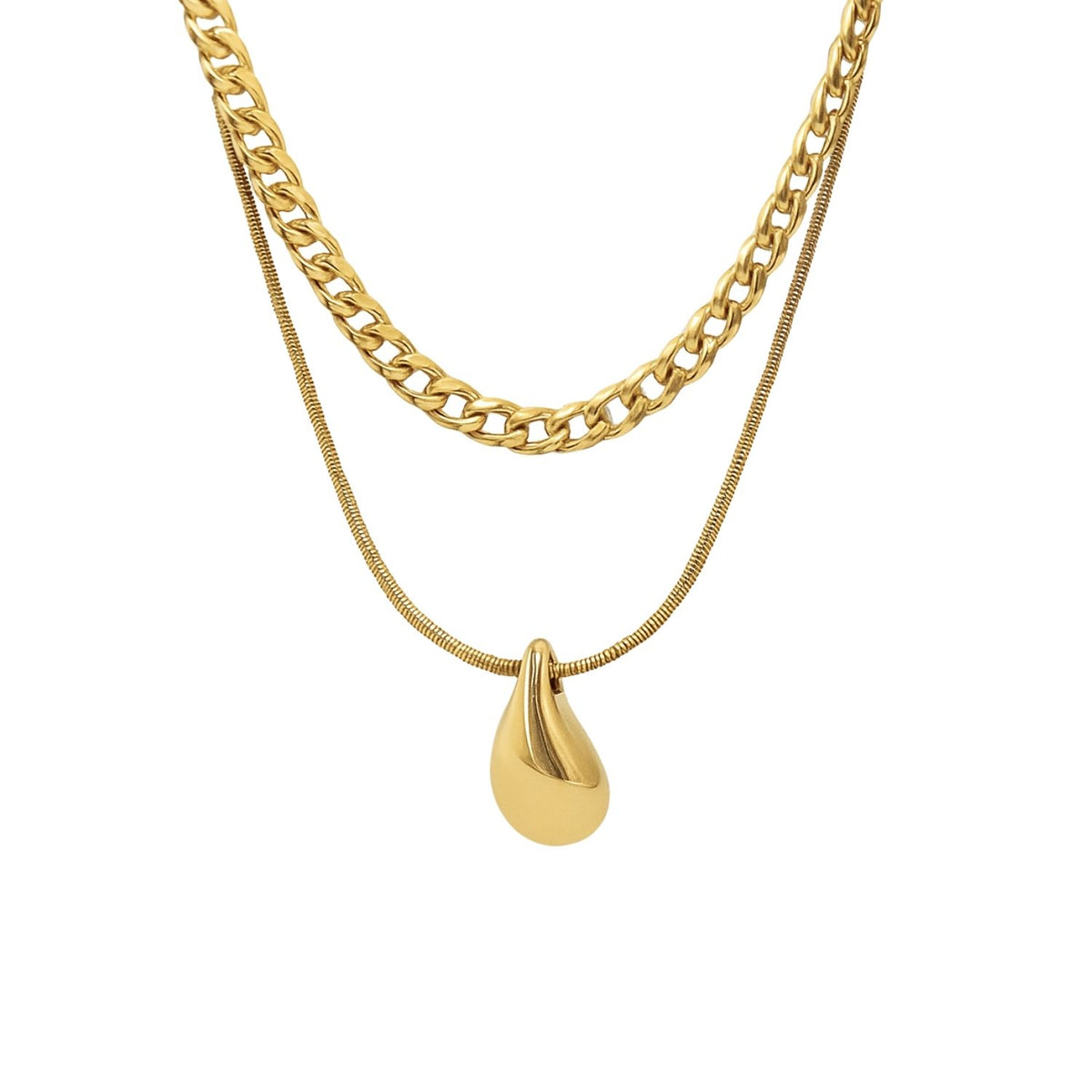 Lant Placat cu Aur 18k Cuban Drop
