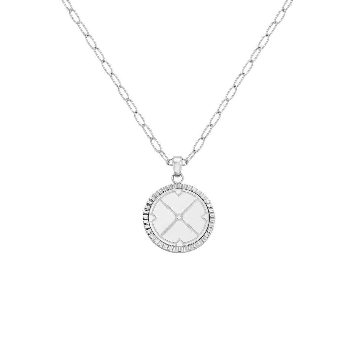Lant Argint Compass Gravabil
