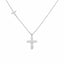 Lant Argint Cruci cu Pietre Albe