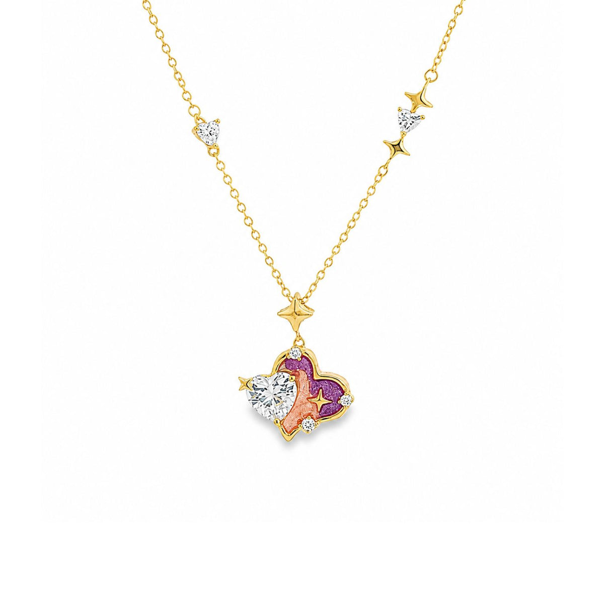 Lant Argint Placat cu Aur 14k Love Constellation