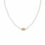 Lant Argint Placat cu Aur 14k Perle si Element Geometric