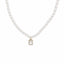 Lant Argint Placat cu Aur 14k cu Perle si Medalion cu Zirconia