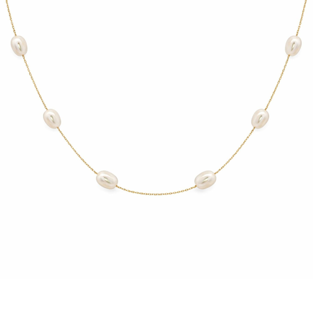 Lant Argint Placat cu Aur 14k cu Perle