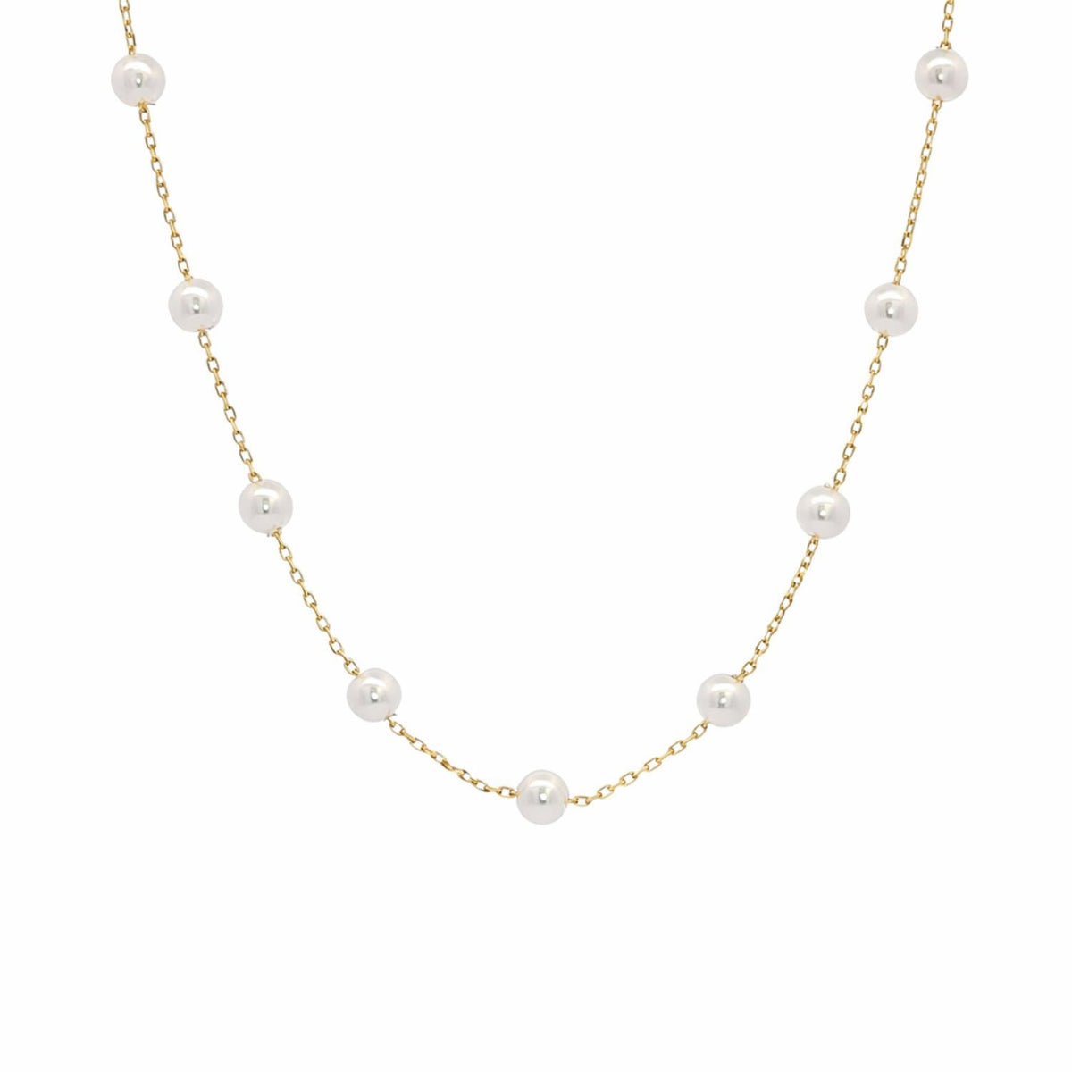 Lant Argint Placat cu Aur 14k cu Perle 3.5mm