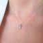 Lant Aur 14k Alb Cruce cu Diamant 0.005ct