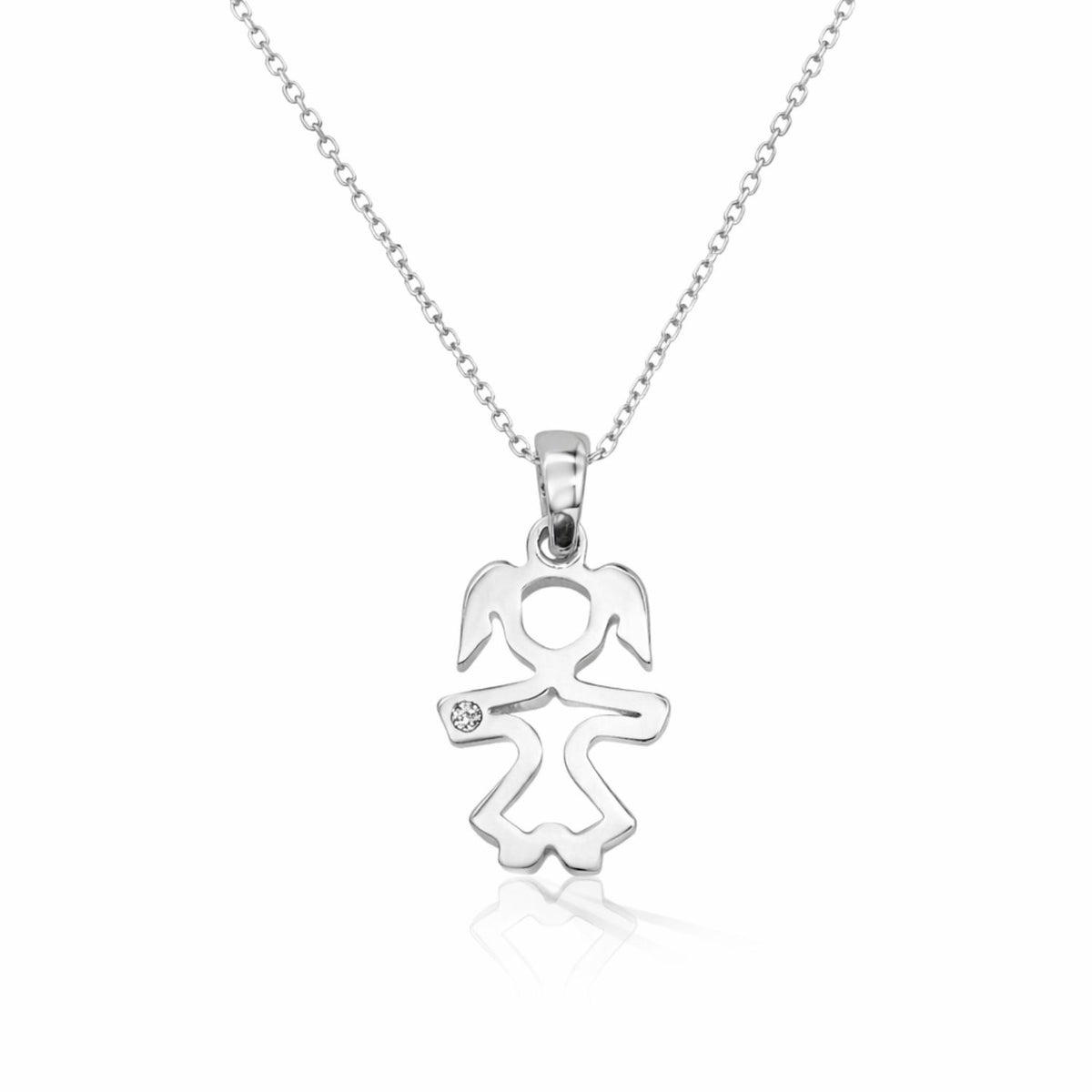 Lant Aur 14k Alb Fetita cu Diamant 0.0033ct