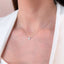Lant Aur 14k Alb Inima cu Diamante 0.015ct