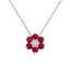 Lant Aur 14k Alb Floare cu Rubin 0.300ct si Diamante 0.030ct