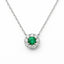 Lant Aur 14k Alb Smarald 0.050ct si Diamante 0.064ct