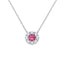 Lant Aur 14k Alb cu Rubin 0.150ct si Diamante 0.045ct