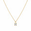  Lant Aur 14k Piatra Alba Solitaire